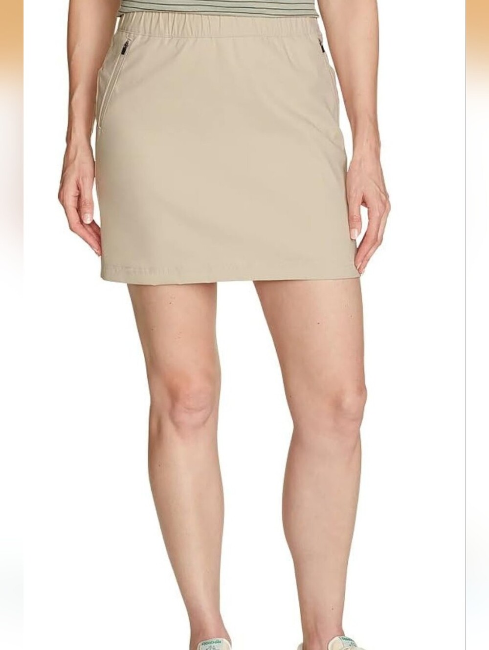 NWT Eddie Bauer Rainier Women Pullon Skort Plus Sz16 Summer Active Travel Beige